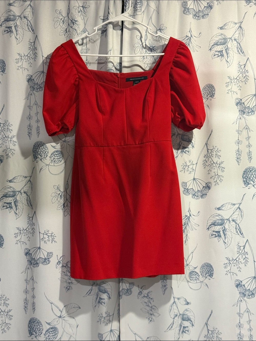 NWOT French Connection Red Puff Sleeve Mini Dress